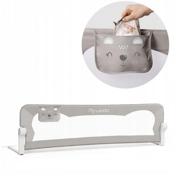Bariera de protectie pentru pat 150 x 35 x 42 cm Nukido 722200 - Gri [2]