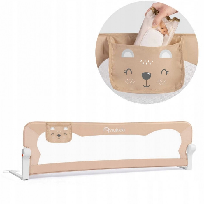 Bariera de protectie pentru pat 150 x 35 x 42 cm Nukido 722201 - Bej [2]