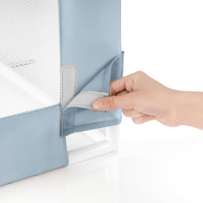 Bariera protectie anticadere pat copii, lungime 150 cm, albastru-gri, Reer Sleep'n Keep XL 45111 [4]