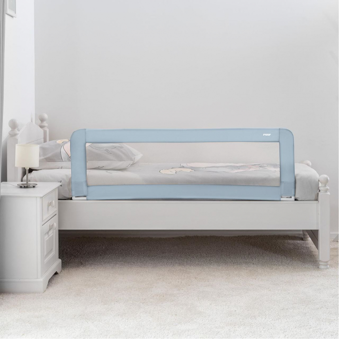 Bariera protectie anticadere pat copii, lungime 150 cm, albastru-gri, Reer Sleep'n Keep XL 45111 [7]
