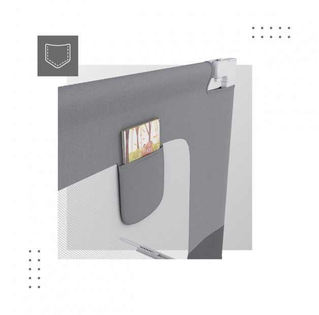 Bariera protectie pat copii culisanta, cu inaltime reglabila Cover 180 cm, gri [5]