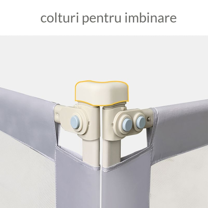 Bariera protectie pat culisanta XXL 140 cm Bears Grey, inaltime reglabila 68-98 cm [10]