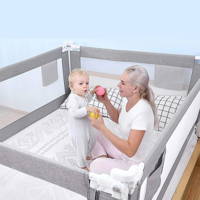 Bariera protectie pat culisanta XXL 200 cm Classic Primabobo, inaltime reglabila 68-98 cm [5]