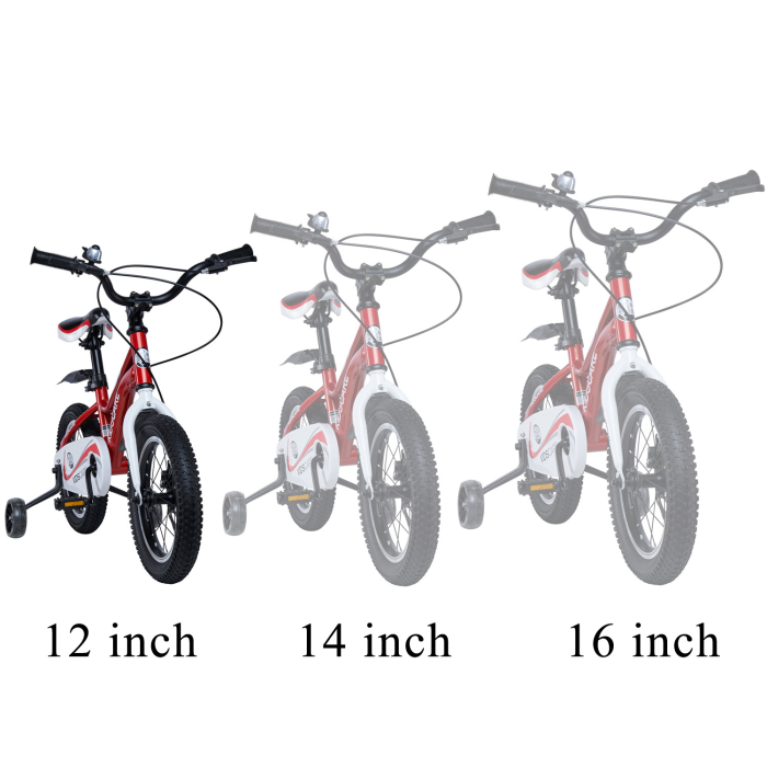 Bicicleta pentru copii 2-4 ani HappyCycles KidsCare, roti 12 inch, cu roti ajutatoare si frane pe disc, rosu [6]