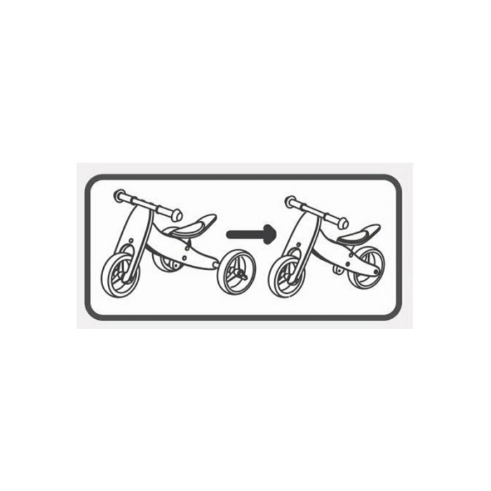 Bicicleta/tricicleta fara pedale, Free2Move, din lemn, 2 in 1, Functie de bicicleta echilibru, Sa reglabila, Manere antiderapante, Roti ajustabile, 18 luni - 3 ani, Brown White [2]