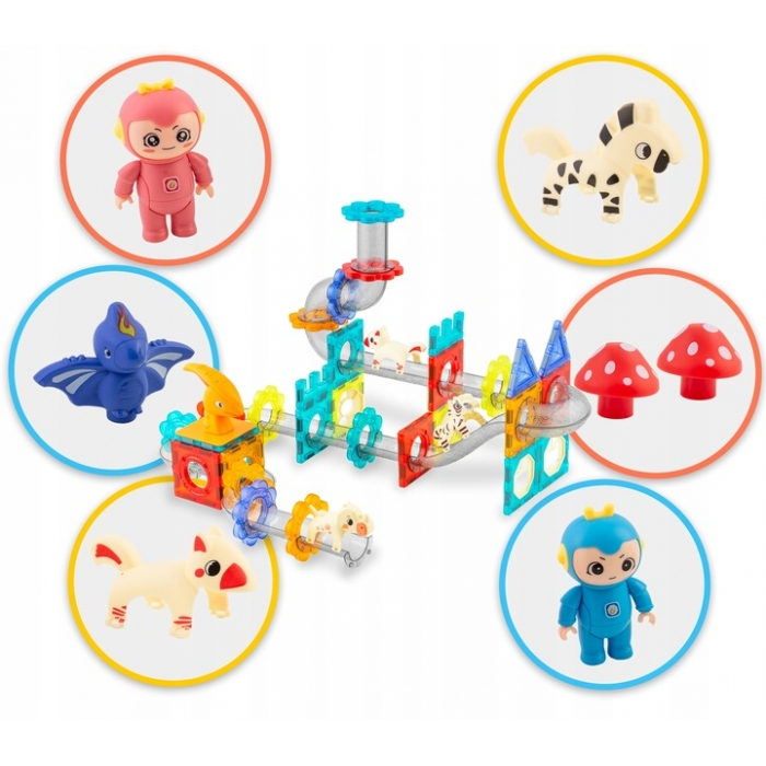 Blocuri magnetice cu tobogan, 153 elemente, Dinozauri Ricokids RK-764 [2]