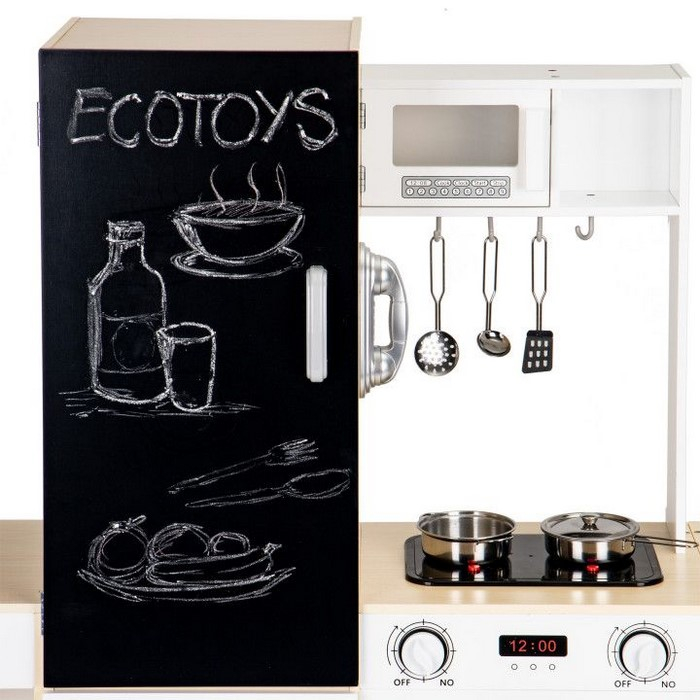 Bucatarie din lemn cu tabla si LED Ecotoys PLK547 [9]