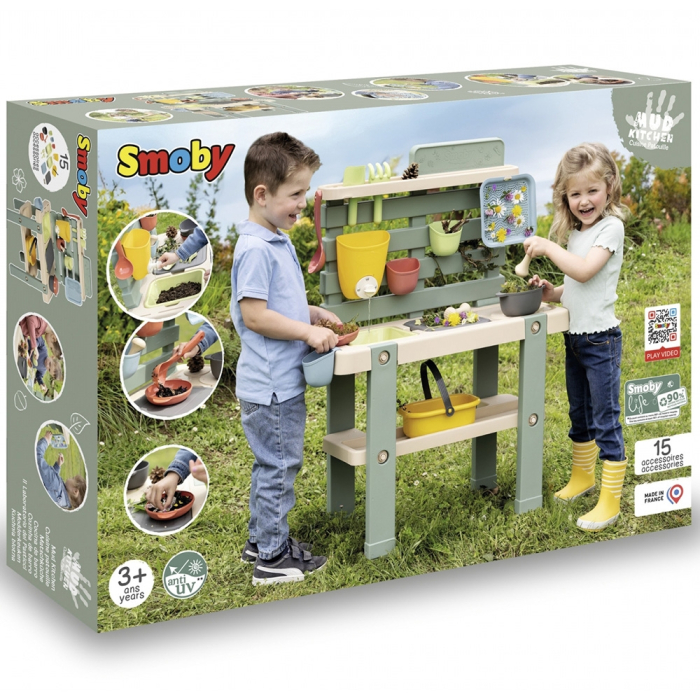 Bucatarie Smoby Mud Kitchen cu 15 accesorii [10]