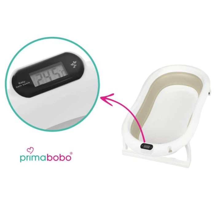 Cadita pliabila cu termometru si suport anatomic Genua Premium beige [3]