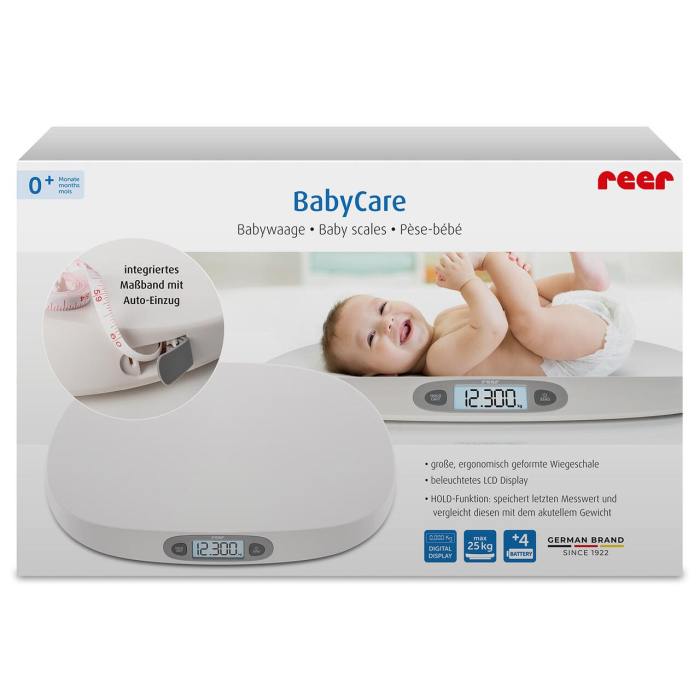 Cantar digital pentru bebelusi BabyCare, pana la 25 kg, ecran iluminat, memorie, 0+ luni, Reer 64120 [2]