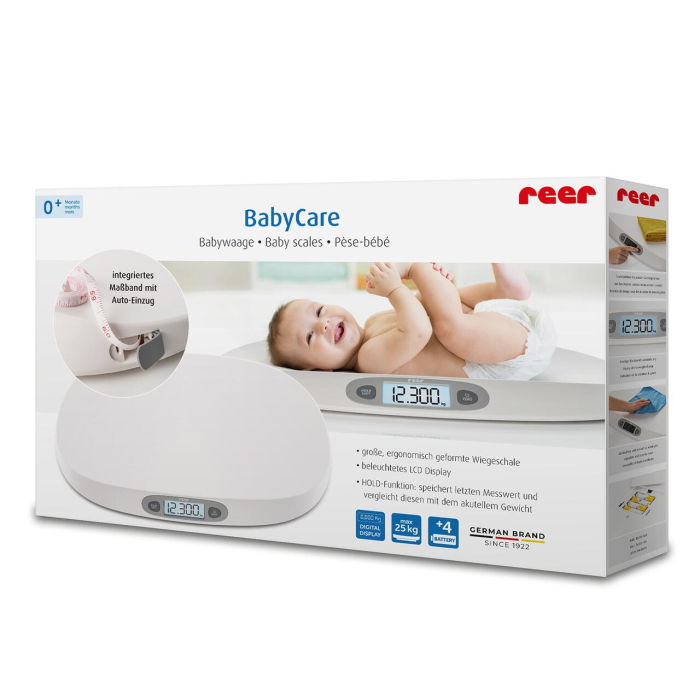 Cantar digital pentru bebelusi BabyCare, pana la 25 kg, ecran iluminat, memorie, 0+ luni, Reer 64120 [3]