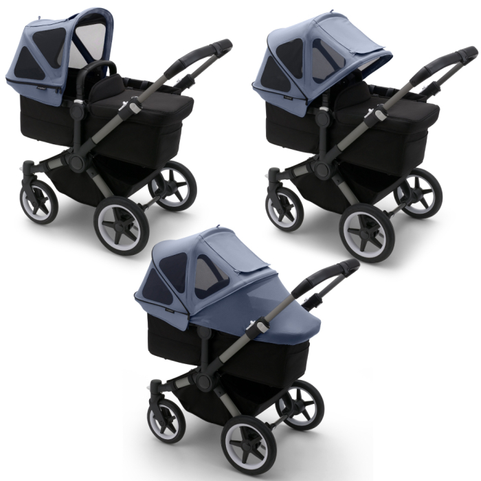 Capotina cu extensie plasa insecte Bugaboo Donkey Seaside Blue [2]