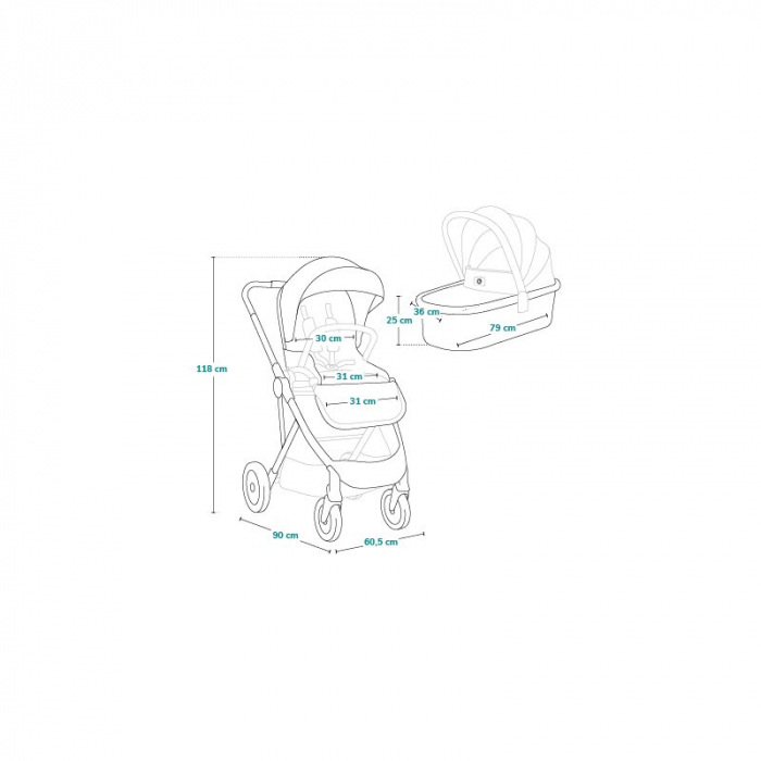 Carucior 2 in 1 Lionelo Amber Plus pana la 22 kg [41]