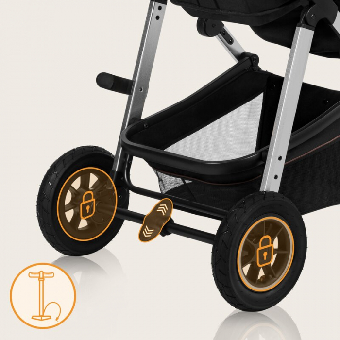 Carucior 3 in 1 Lionelo Amber cadru aluminiu Negru [36]
