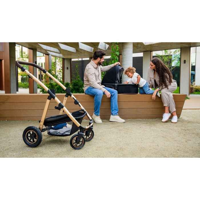 Carucior 3 in 1 Lionelo Amber cadru aluminiu Negru [71]