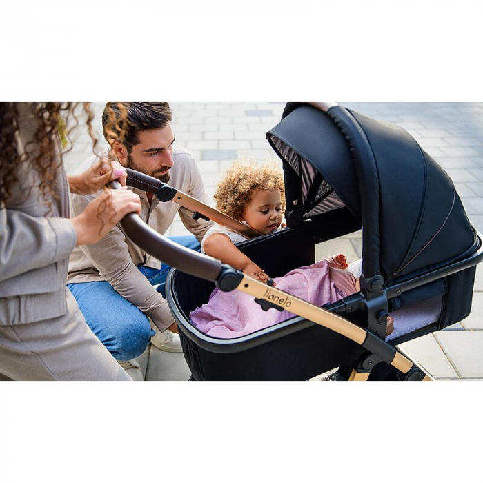 Carucior 3 in 1 Lionelo Amber cadru aluminiu Negru [63]