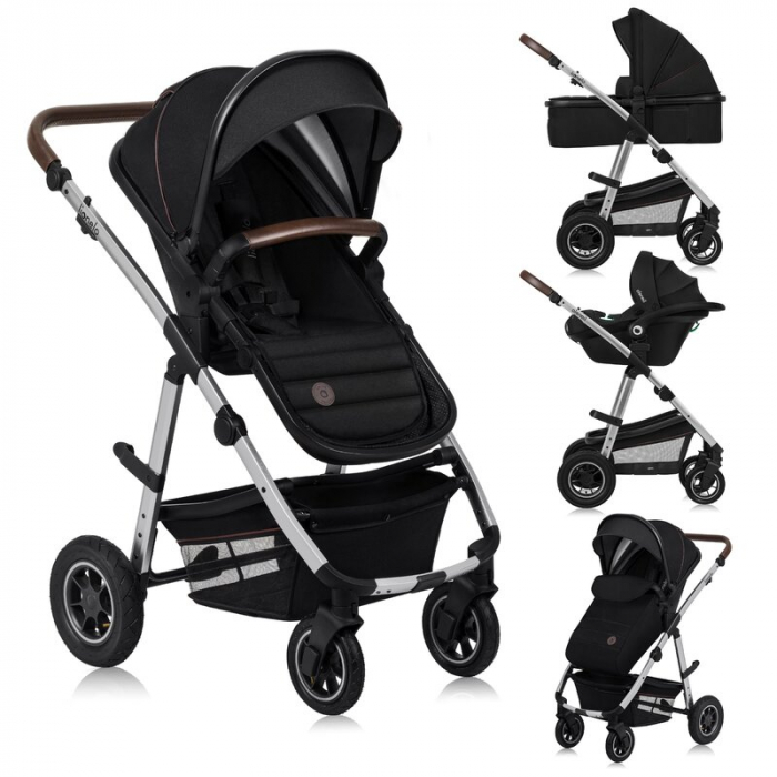 Carucior 3 in 1 Lionelo Amber cadru aluminiu Negru [6]