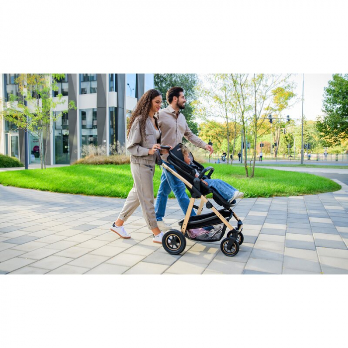 Carucior 3 in 1 Lionelo Amber cadru aluminiu Negru [55]
