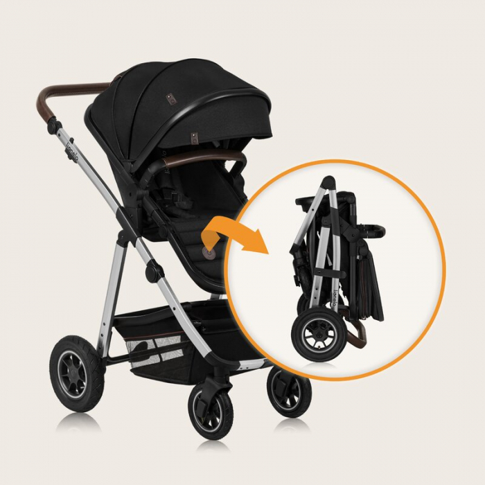 Carucior 3 in 1 Lionelo Amber cadru aluminiu Negru [44]