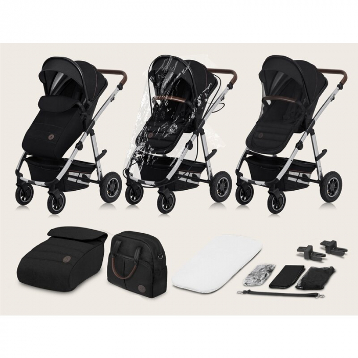Carucior 3 in 1 Lionelo Amber cadru aluminiu Negru [46]