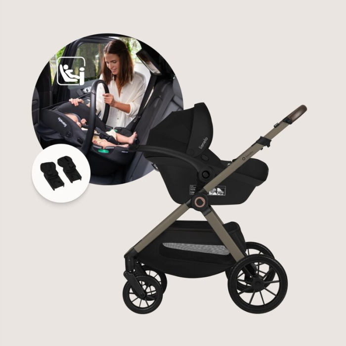 Carucior 3 in 1, Lionelo, Layla, Pana la 22 kg, Cadru aluminiu, Cu landou intarit si salteluta din spuma AirDots, Cu scoica auto testata ADAC, Reversibil, Cu ventilatie 3D, Cu accesorii, EN1888-1, EN1 [30]