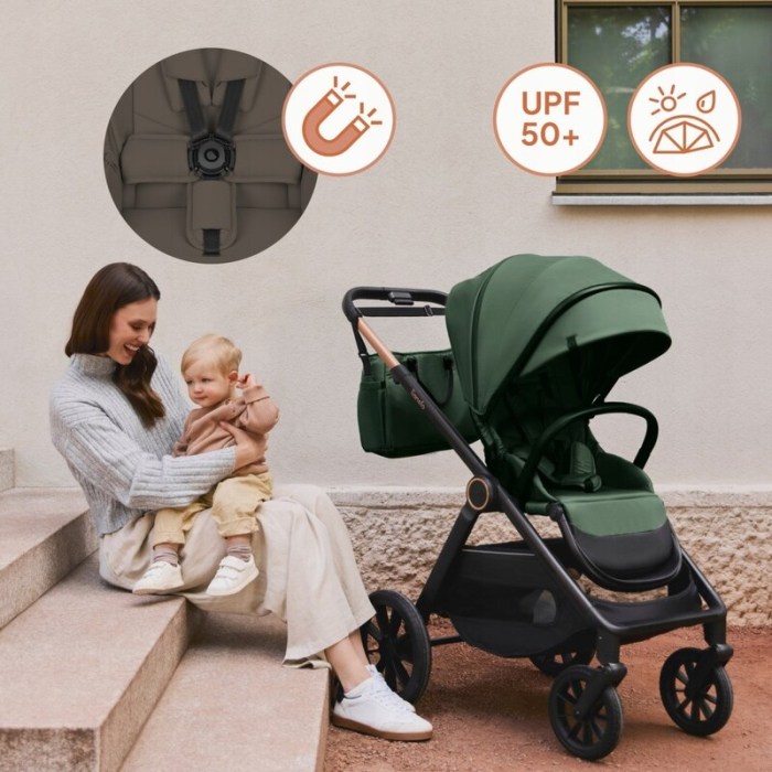 Carucior 3 in 1, Lionelo, Layla, Pana la 22 kg, Cadru aluminiu, Cu landou intarit si salteluta din spuma AirDots, Cu scoica auto testata ADAC, Reversibil, Cu ventilatie 3D, Cu accesorii, EN1888-1, EN1 [26]