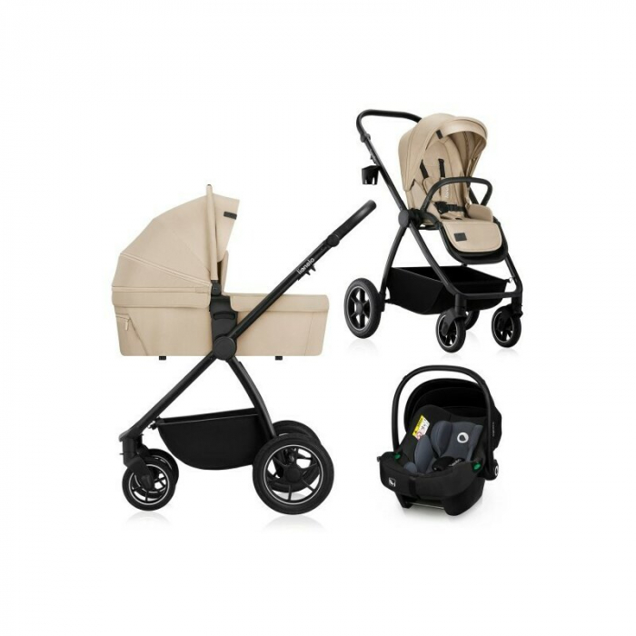 Carucior 3 in 1 Lionelo Meril cu landou de dimensiune XL Reversibil cu scoica auto [1]
