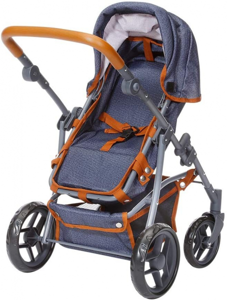 Carucior pentru papusi cu maner reversibil Juna Dark Blue - Knorrtoys [4]