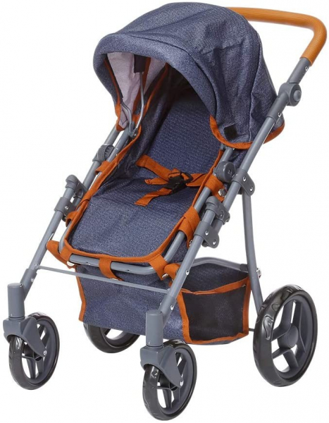 Carucior pentru papusi cu maner reversibil Juna Dark Blue - Knorrtoys [6]