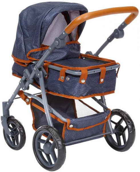 Carucior pentru papusi cu maner reversibil Juna Dark Blue - Knorrtoys [3]