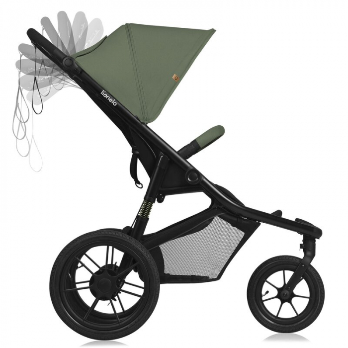 Carucior sport Lionelo Azura cu 3 roti cu baldachin XXL impermeabil [8]