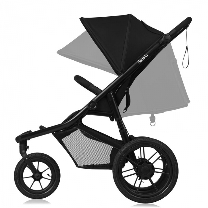 Carucior sport Lionelo Azura cu 3 roti cu baldachin XXL impermeabil [6]