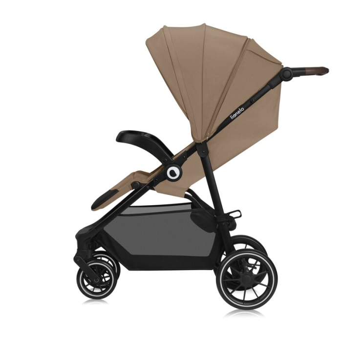 Carucior sport, Lionelo, Emma One, cu tavita, Suport pahar, Plasa de tantari, Roti EVA, Maner reglabil, Pana la 22 kg, 6 luni+, Bej [13]