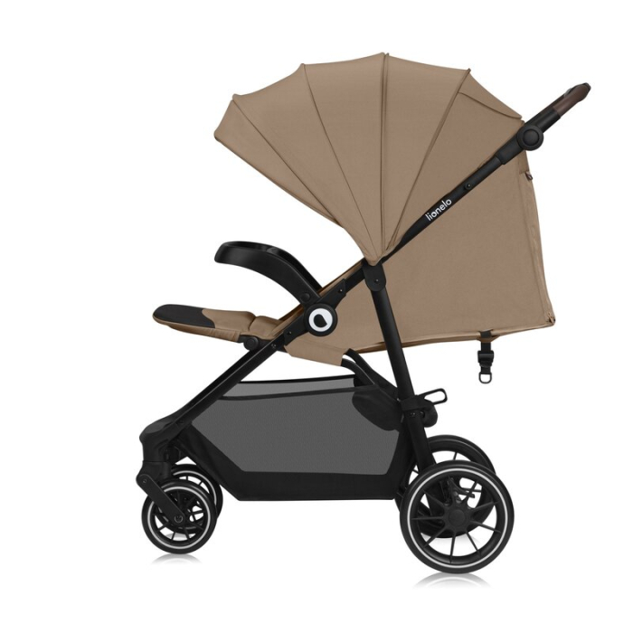 Carucior sport, Lionelo, Emma One, cu tavita, Suport pahar, Plasa de tantari, Roti EVA, Maner reglabil, Pana la 22 kg, 6 luni+, Bej [7]