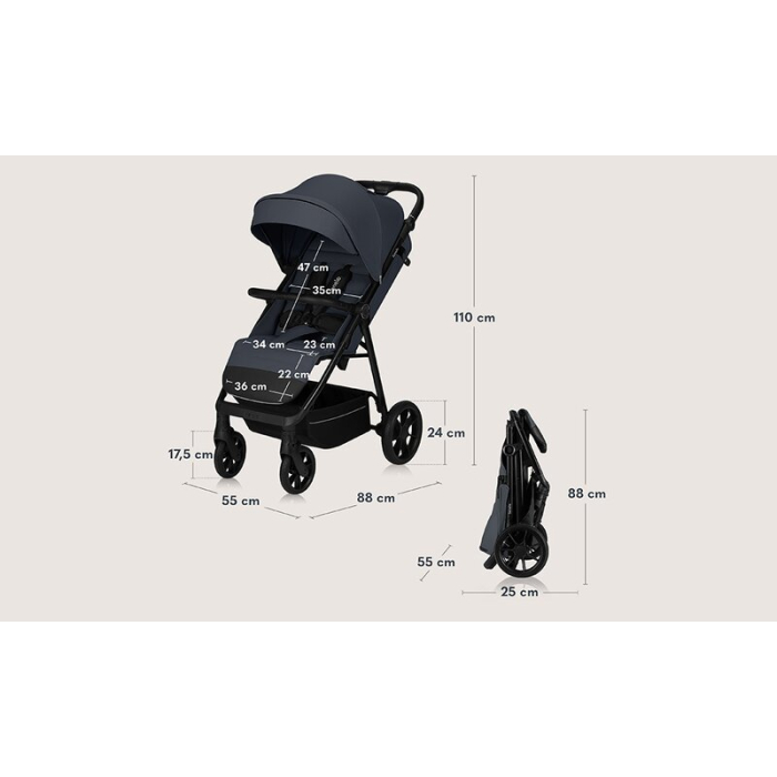 Carucior sport, Lionelo, Iva, Sustine 22 kg, 6 luni+, Gri [29]