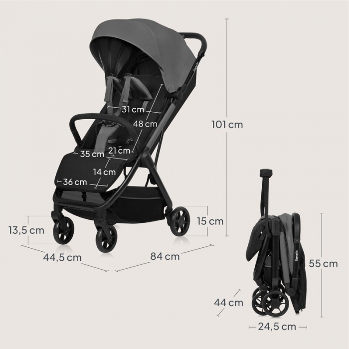 Carucior sport Lionelo Julie Air cu greutate redusa - 7.5 kg [20]