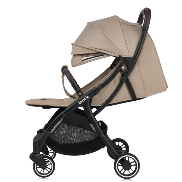 Carucior sport, Lionelo, Julie One, Cadru din aluminiu, 0-22 kg, Pliere compacta pentru avion, Bej [8]