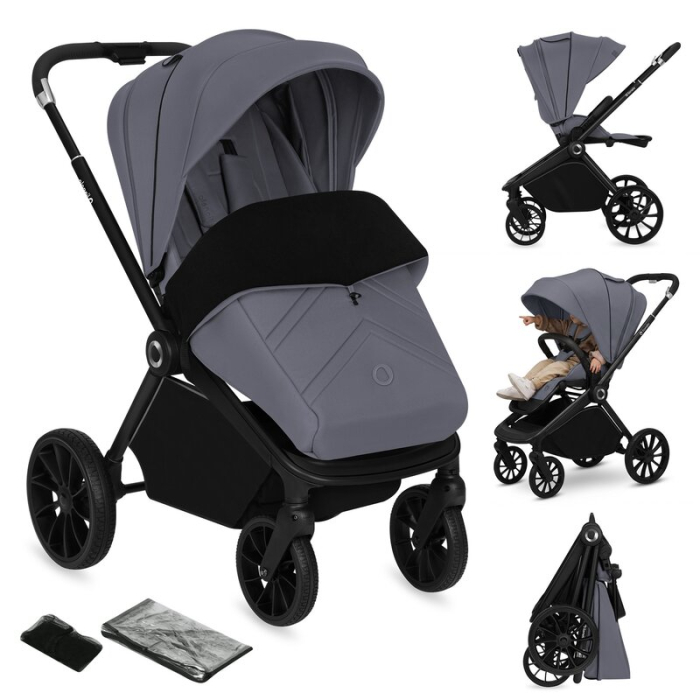 Carucior sport, Lionelo, Mika Plus, Cadru din aluminiu, Copertina XXL, cu accesorii, Pana la 22 kg, 6-48 luni; Bej [2]