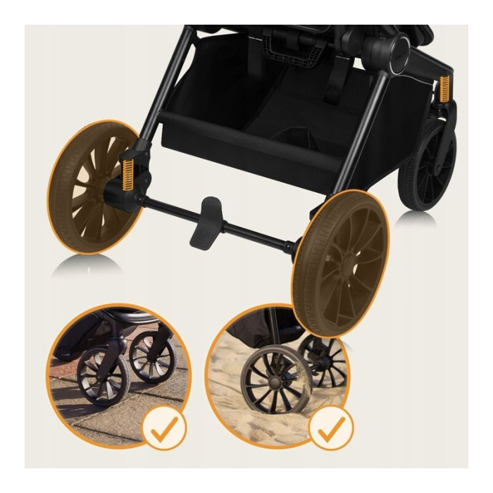 Carucior sport, Lionelo, Mika Plus, Cadru din aluminiu, Copertina XXL, cu accesorii, Pana la 22 kg, 6-48 luni; Mocha Mousse [19]