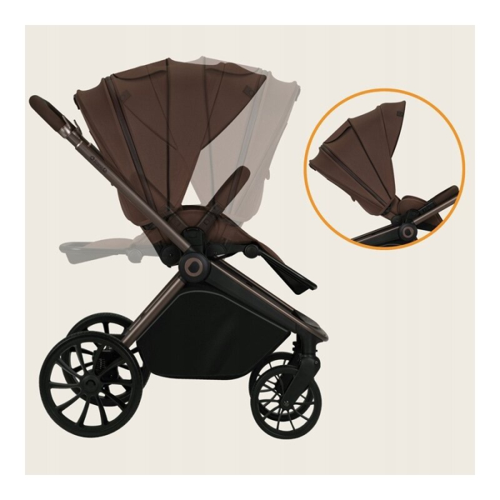 Carucior sport, Lionelo, Mika Plus, Cadru din aluminiu, Copertina XXL, cu accesorii, Pana la 22 kg, 6-48 luni; Mocha Mousse [17]