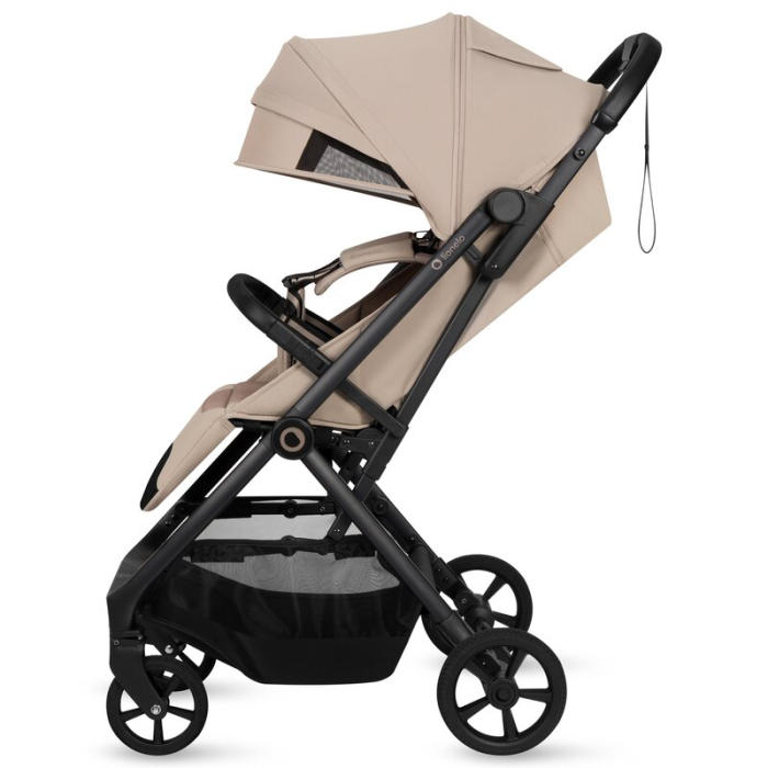 Carucior sport, Lionelo, Tansi, Pliere automata, Ultracompact, Manevrare cu o mana, Roti cu tehnologie GravelTech, Spatar si suport picioare reglabile, 6-48 luni, Sustine 22 kg, Bej [8]