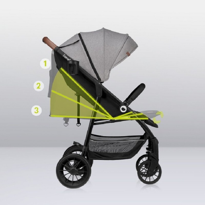 Carucior sport, Lionelo, Zoey, De la nastere, cu accesorii, Cadru din aluminiu, 0- 15 kg, Gri [28]