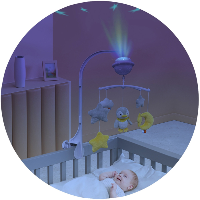 Carusel muzical pentru patut cu proiector Chipolino Penguin [2]