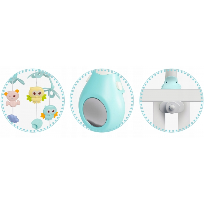 Carusel muzical pentru patut cu proiector, sunete si jucarii Ricokids RK-813 - Albastru [4]