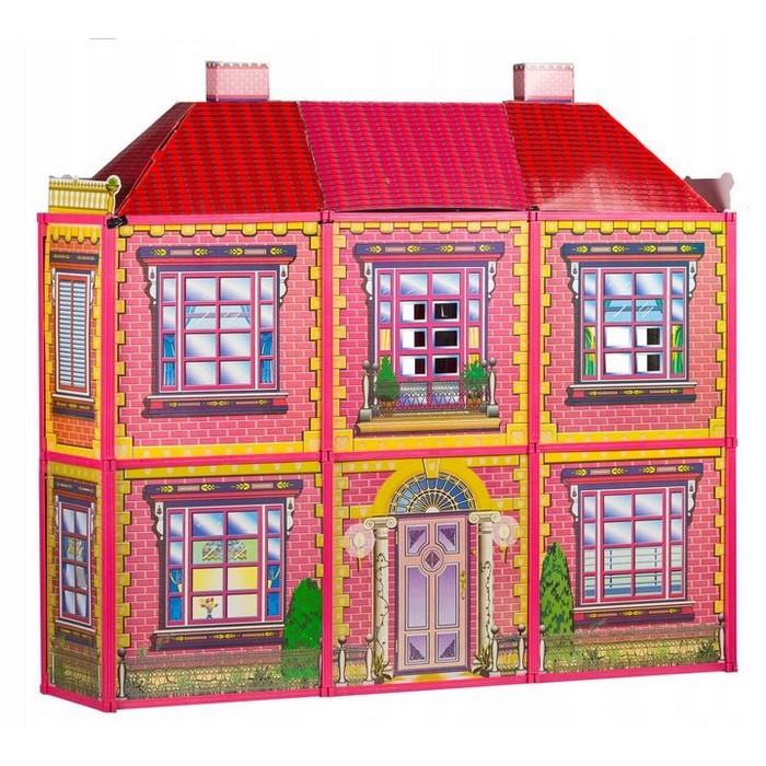 Casuta de papusi, cu 128 de elemente din carton si plastic, Ecotoys HC33423 [3]