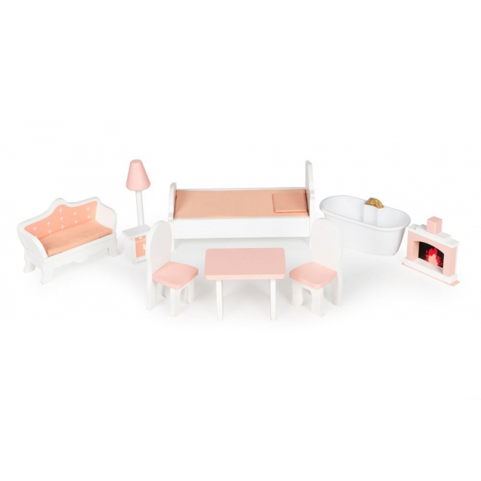 Casuta de papusi inalta din lemn cu mobilier Ecotoys D8112 [8]