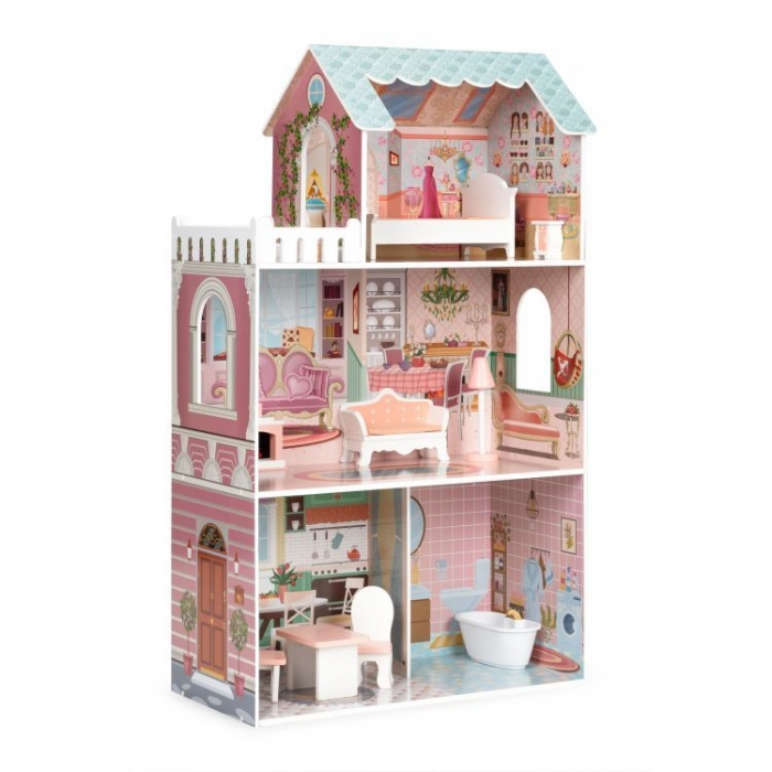 Casuta de papusi inalta din lemn cu mobilier Ecotoys D8112 [1]