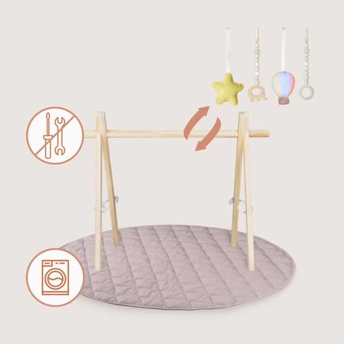 Centru de activitati, Lionelo, Anis Set, cu arcada Montessori, din lemn de pin, Jucarii plus, 4 jucarii suspendate, Multicolor [21]