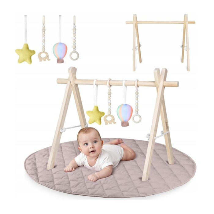 Centru de activitati, Lionelo, Anis Set, cu arcada Montessori, din lemn de pin, Jucarii plus, 4 jucarii suspendate, Multicolor [3]