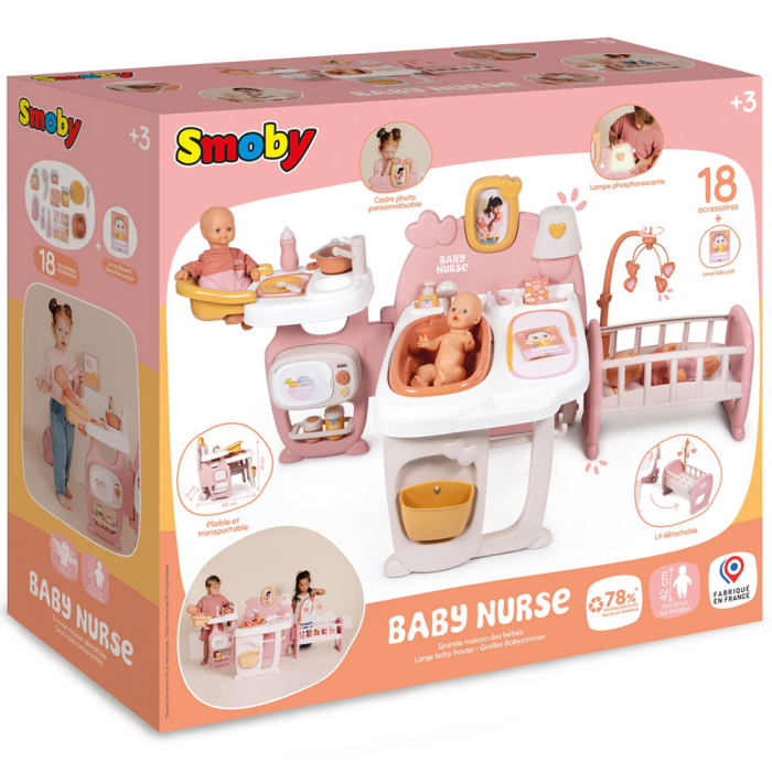 Centru de ingrijire pentru papusi Smoby Baby Nurse Large Doll`s Play Center cu 18 accesorii [7]